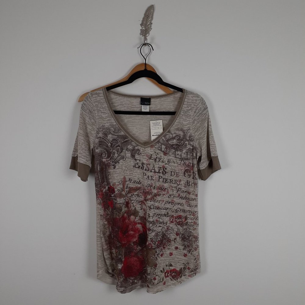 1/2 sleeve scoop neck tee